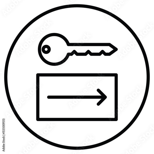 Keycard access icon simple flat icon vector symbol