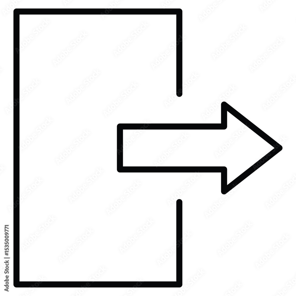 Logout exit icon simple flat icon vector symbol