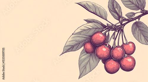 Clean Line Branch Clust Cherry With Art Contemporary photo