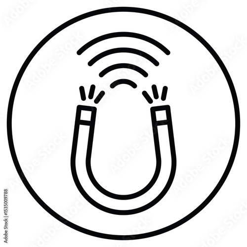 Magnet with power icon simple flat icon vector symbol