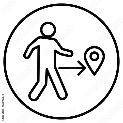 Man going to destination icon simple flat icon vector symbol