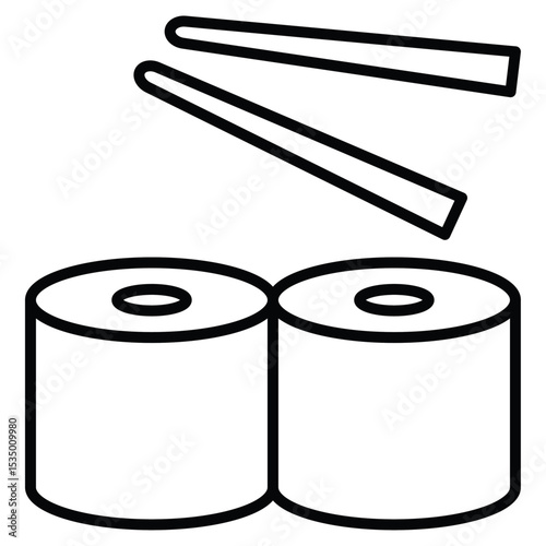 Maki sushi roll icon simple flat icon vector symbol