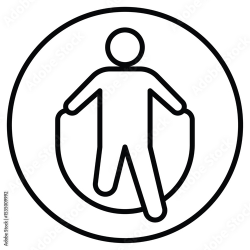 Man jumping with skipping rope icon simple flat icon vector symbol