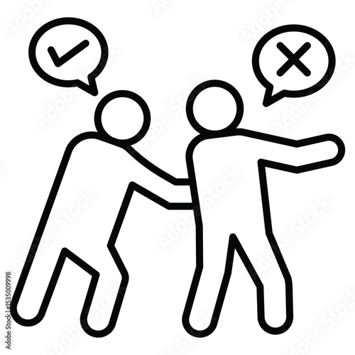 Man pushing another person icon simple flat icon vector symbol