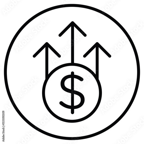 Money growing icon simple flat icon vector symbol