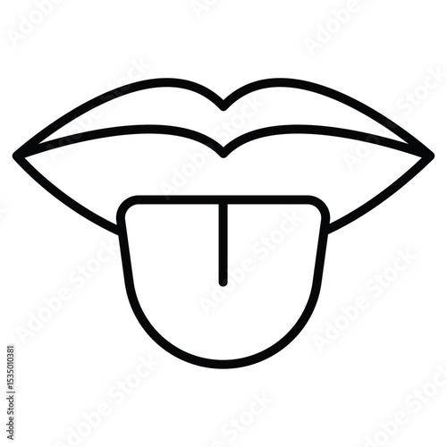 Mouth sticking tongue out icon simple flat icon vector symbol