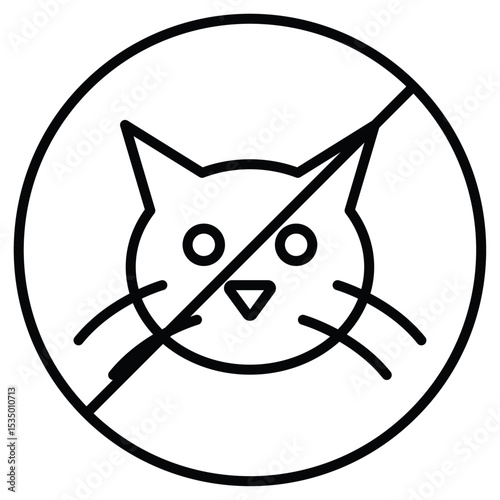 No cats allowed icon simple flat icon vector symbol