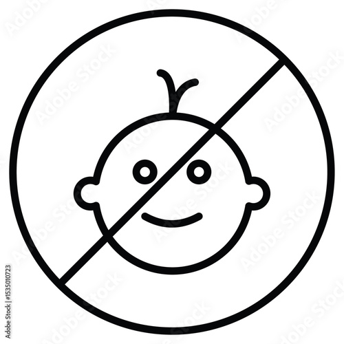No kid allowed icon simple flat icon vector symbol