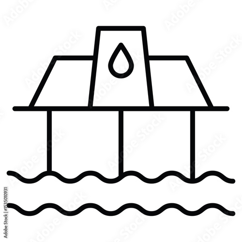 Oil platform icon simple flat icon vector symbol