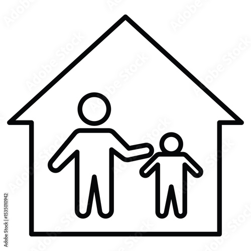 Orphanage house icon simple flat icon vector symbol