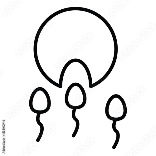 ovule being fertilized by sperm icon simple flat icon vector symbol