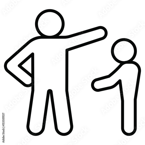 Parents scolding child icon simple flat icon vector symbol