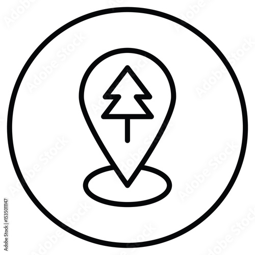 Park, forest location map icon simple flat icon vector symbol
