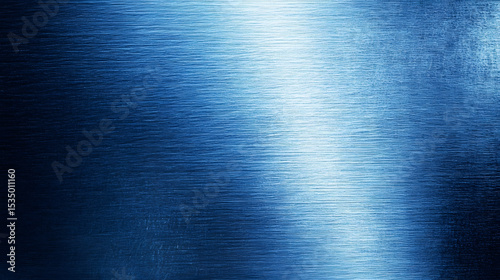 Blue Metallic Surface with Brushed Texture and Reflective Light