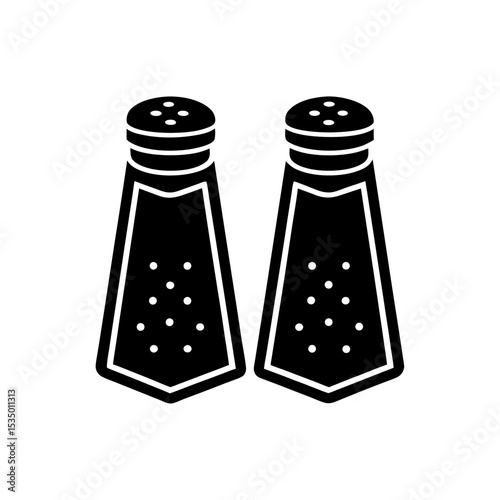salt and pepper shakers icon on white background  .svg