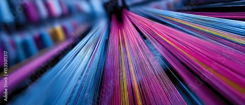 Colorful Threads in Motion Creating a Vibrant Textile Design