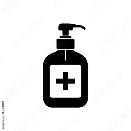 sanitizer bottle icon on white background  .svg
