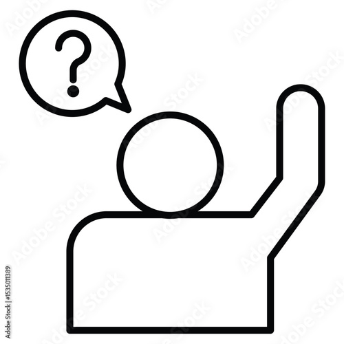 Person asking question icon simple flat icon vector symbol