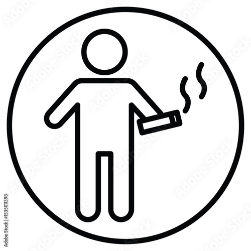 Person smoking icon simple flat icon vector symbol