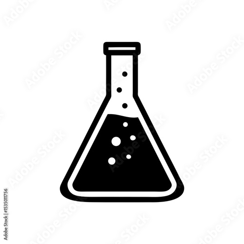 science beaker icon on white background  .svg