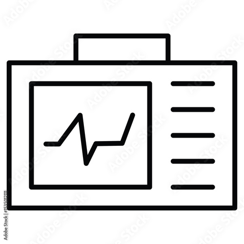 Rescue defibrillator icon simple flat icon vector symbol