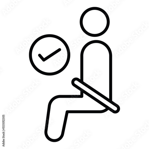 Safety belt icon simple flat icon vector symbol