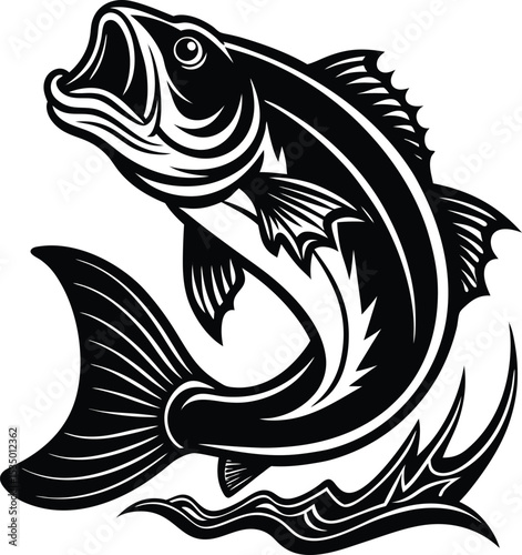 fish logo icon silhouette vector art	

