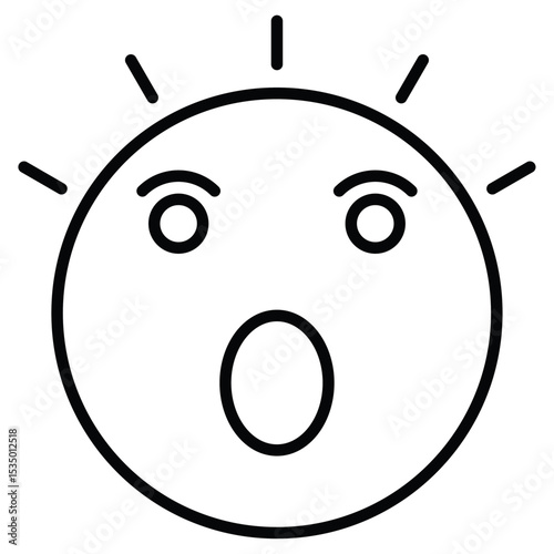 Shocked face icon simple flat icon vector symbol