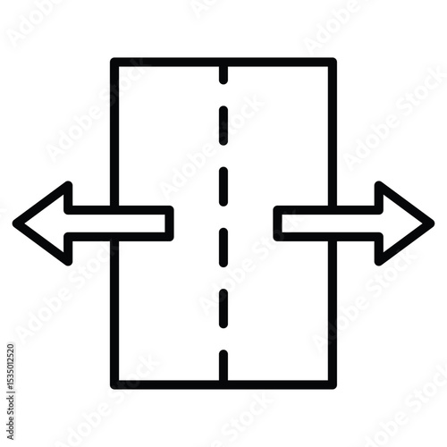 Separating arrow in two part icon simple flat icon vector symbol