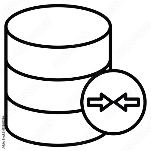 Shrink database icon simple flat icon vector symbol