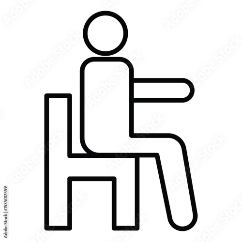 Sitting icon simple flat icon vector symbol
