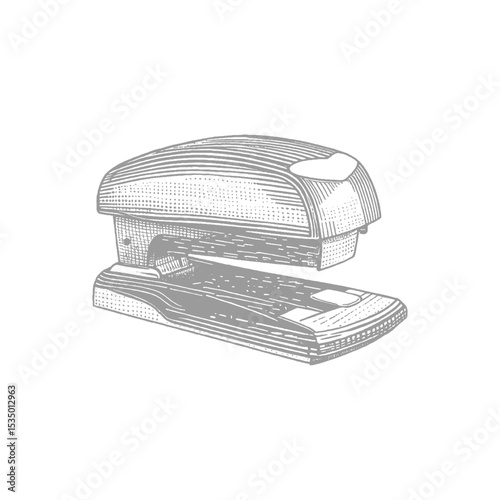 Detailed Engraving of a Stapler