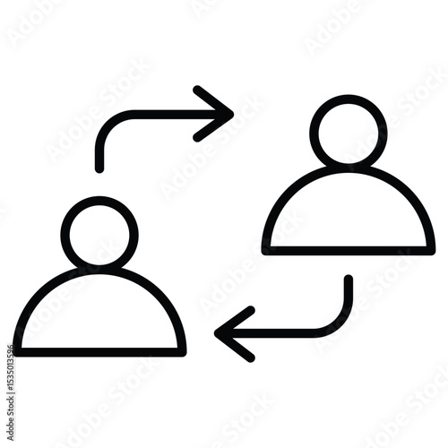 User switch icon simple flat icon vector symbol