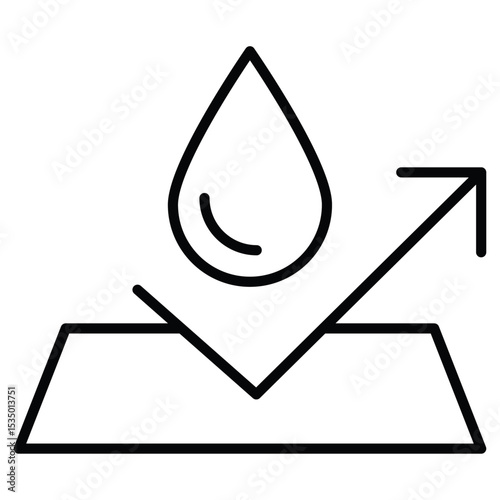 Water repellent surface icon simple flat icon vector symbol