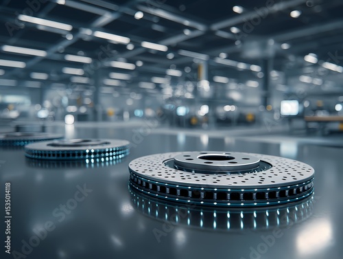 Modern Manufacturing Facility with Auto Parts and Production Line