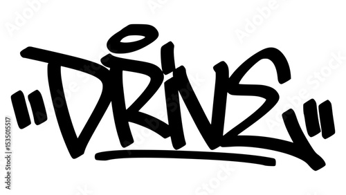 Graffiti tag “Drive” in bold street handstyle. Urban vector lettering with fast, focused energy—ideal for car culture, motivation themes, and dynamic street-style graphic design.
