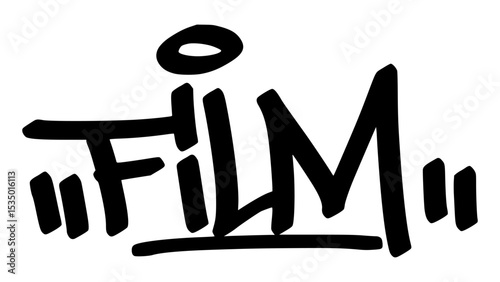Graffiti tag “Film” in bold street handstyle. Urban vector lettering with cinematic and creative vibe—ideal for movie-themed designs, visual storytelling, and filmmaker branding.
