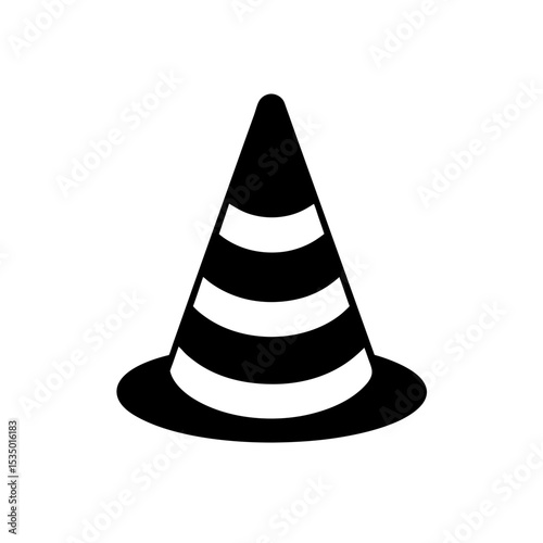 traffic cone icon on white background  .svg