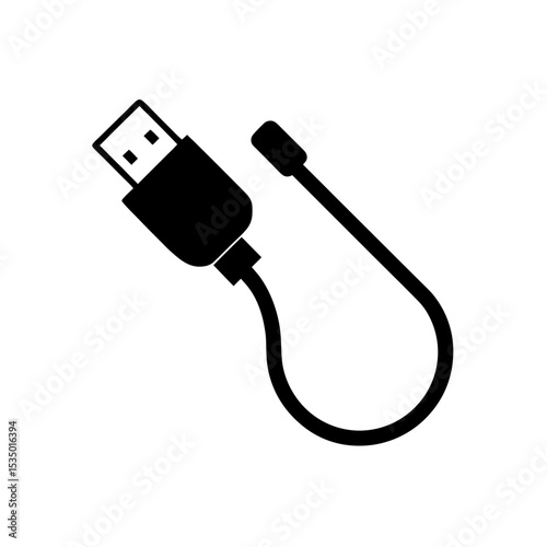 usb cable icon on white background  .svg
