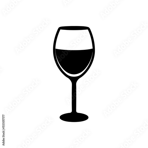 wine glass icon on white background  .svg