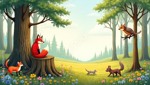 wild animals in the forest