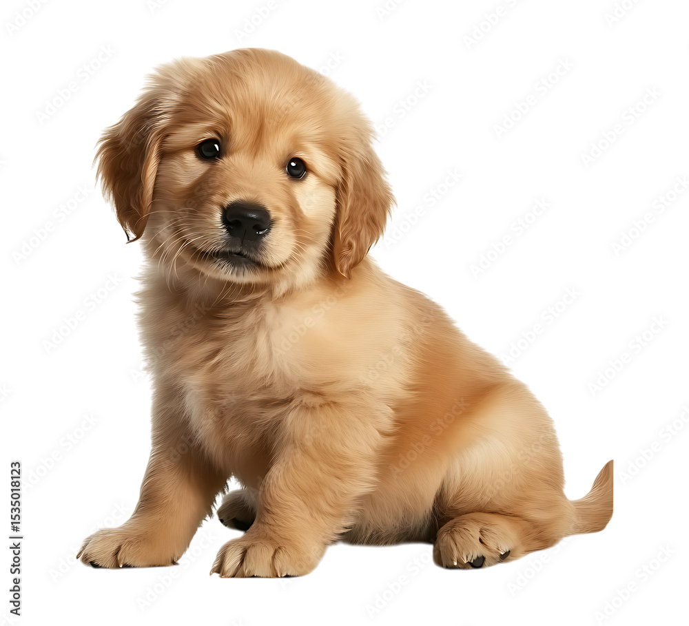 Fototapeta premium Golden Retriever Puppy: Cute Canine, Dog Breed, Pet Animal