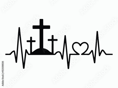Inspirational Christian Quote SVG, Featuring Faith, Hope, and Prayer Messages with Cross and Heart Motifs for Encouragement