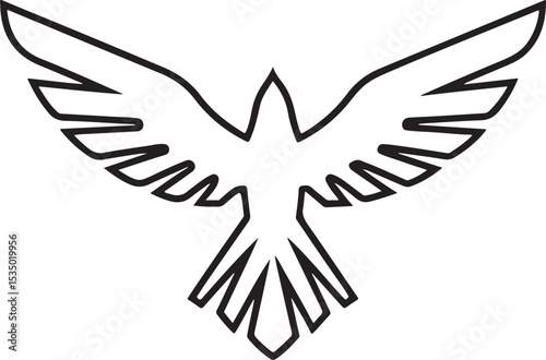 Flying Falcon Silhouette Vector Ideal for Speed Predator and National Themes