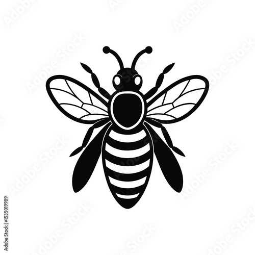 Minimal buzzing bee icon vector illustration