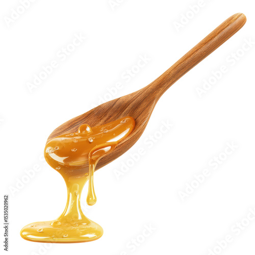 Wallpaper Mural Honey Dripping from Wooden Spoon Isolated on transparent background Torontodigital.ca