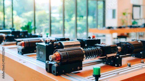 Modern Industrial Equipment in Bright Machine Workshop Setting