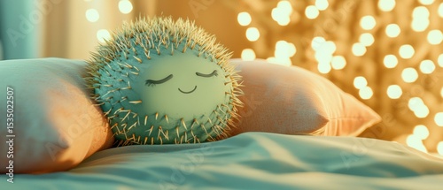 A cactus sleeps peacefully. AI.