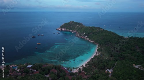Aerial view of Koh Tao in the early morning