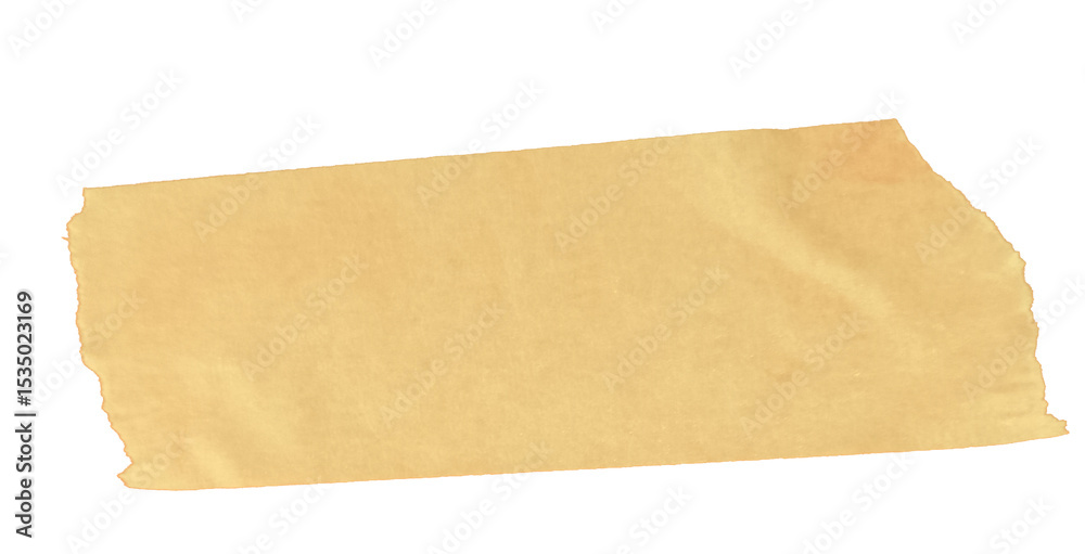Fototapeta premium Yellow Torn Edge Masking Tape Title Bar for Lower Thirds with Soft Shadow and Semi-Transparent Look – Stylish Video Overlay Element for Titles, Notes, or Labels